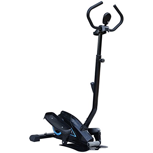 Homcom Elliptical Fitness Trainer Vélo elliptique Force réglable Affichage LCD Charge réglable au guidon 110 kg d'acier