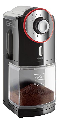 Moulin à café Melitta, 100 W, 0,2 kg, Noir/Rouge